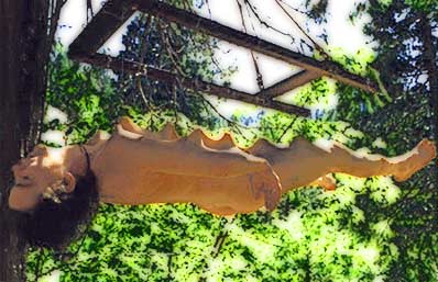 While suspended in a thousand year old redwood tree for several hours, Sharon C. went on a guided trip to her own private heaven and hell.