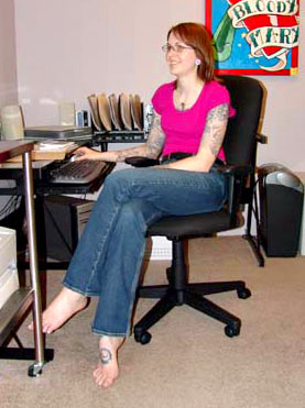 Corrie at work.
