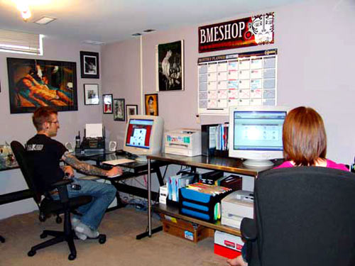At the office.