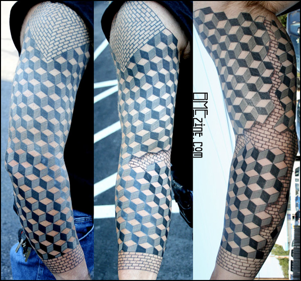 3D Blocks and Bricks Tattoo