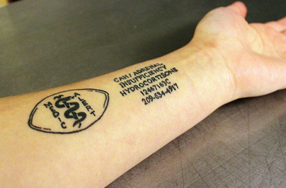 Medic Alert tattoo